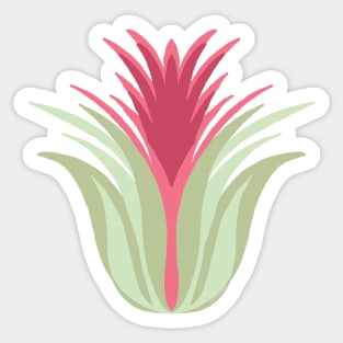 Air Plant Green and Red Tones Sticker